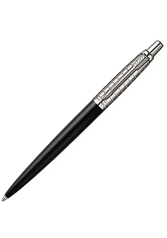 Ручка шариковая Parker, Jotter Premium Satin Black Chiselled, подарочная