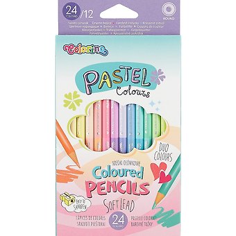 Карандаши цветные Colorino, Pastel, двухсторонние 24 цвета 12 штук