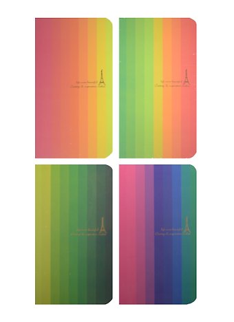 Записная книжка А6+ 96л 95*170мм лин Цветные полосы карт.обл, неон.полосы, бел.бумага, ассорти