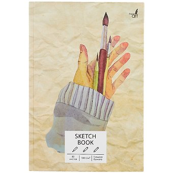 Скетчбук А5+ 80л Hand made, 100г/м2, 7БЦ