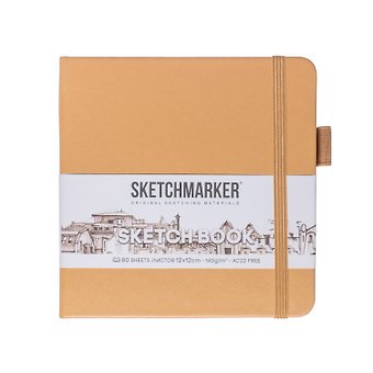 Скетчбук 12*12, 80 листов Sketchmarker капучино, 140г/м2, слоновая кость