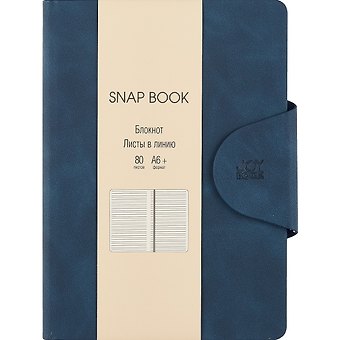 Записная книжка А6 80л лин. "Snap book. No 6" иск.кожа, интегр.переплет, клапан, термотиснение, ляссе, инд.уп.