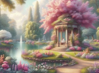 Холст с красками по номерам "Сад бесконечной любви", 30 х 40 см
