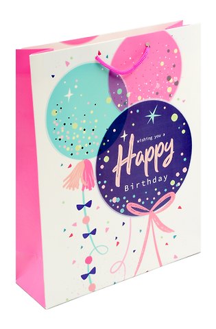Пакет А6 12*16*6 Happy birthday. Basic нейтр., бум.мат.ламинат