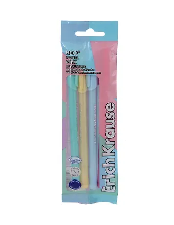 Ручки шариковые синие 04шт Neo Stick Pastel 0,7мм, подвес, ErichKrause