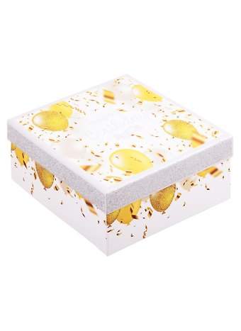 Коробка подарочная Золотые шары 17*17*8см, картон