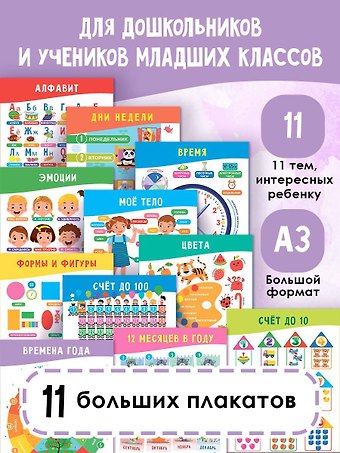 Валентина Геннадьевна Дмитриева 11 больших настенных плакатов для дошколят. Всё что нужно знать