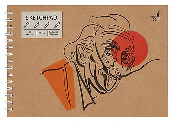 Скетчбук А5 40л Genius, 120г/м2, обложка крафт картон, выборочный лак, евроспираль