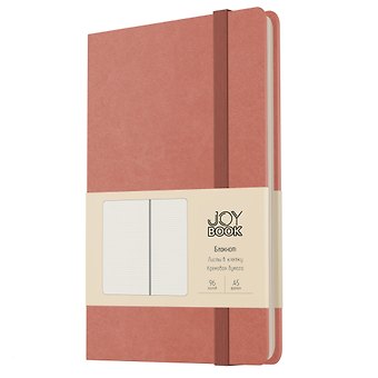 Книга для записей А5 96л кл. Joy Book. Малиновый латте иск.кожа, тонир.блок, скругл.углы, ляссе, резинка, карман на задн.форзаце