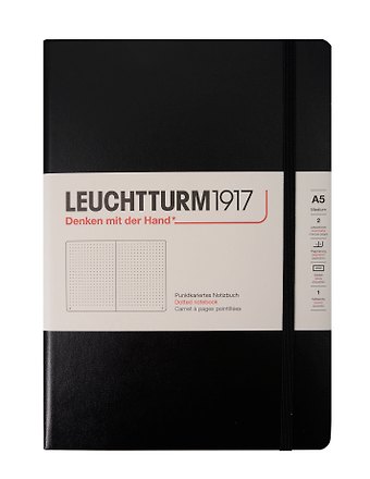 Книга для записей A5, 125 листов в точку Classic, твердая обложка, черный, Leuchtturm1917