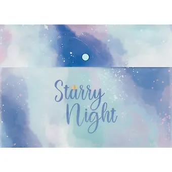 Папка-конверт А4 на кнопке Starry night, с блестками