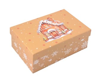 Коробка подарочная Пряничный домик 21*14*8,5, картон