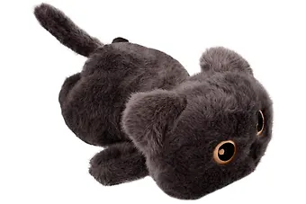 Мягкая игрушка «Котенок лежит» (серый) (40см)