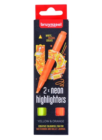 Текстовыделители Bruynzeel, желтый, оранжевый