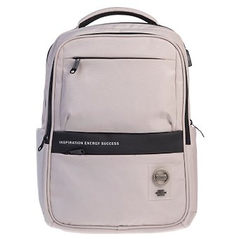Рюкзак Light beige 2 отделения, 43*31*14,5 см, полиэстер, 4 кармана USB-выход