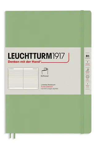 Книга для записей B5, 61 лист в линейку Classic, мягкая обложка, шалфей, Leuchtturm1917