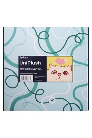 UniPlush Ковровая вышивка Котик с сердечком (34х34)
