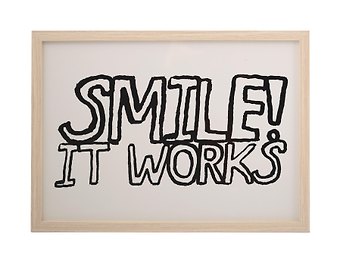 Фоторамка 21*30 Smile! It works светлое дерево