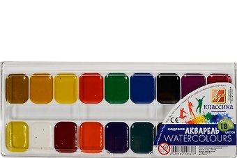 Краски акварельные Классика, 18 цветов, Луч