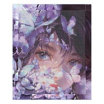 Алмазная мозаика Девушка с бабочками 40*50 см