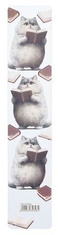 Закладка для книг пластиковая Читающий кот