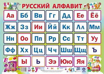 Русский язык. Алфавит. Учебный плакат (Формат А2)
