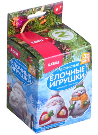 3D Art.Роспись ёлочных игрушек Дед Мороз и Снеговик Ир-012