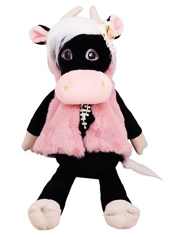 Мягкая Игрушка Maxitoys Luxury, Коровка Даша в Меховой Накидке, 23см