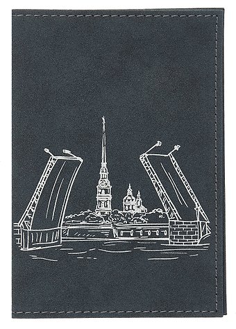 Обложка для паспорта СПб Мосты (эко кожа, нубук) (ОПН2024-6)