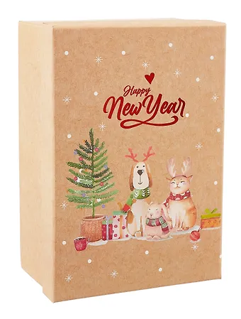 Коробка подарочная Зверушки 21*14*8.5, НГ, картон