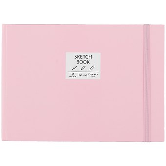 Скетчбук А5 40л "Free hand. No. 3" розовый, гладкая бумага, 140г/м2, тв.обложка, резинка