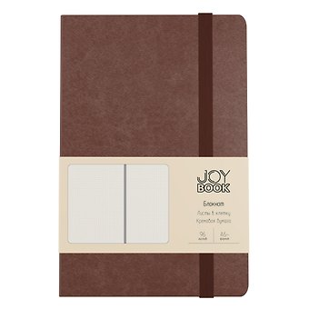 Записная книжка А6- 96л кл. "Joy Book. Брауни" 7БЦ., иск.кожа, тонир.форзац, тонир.блок, скругл.углы, сшит.блок, ляссе, резинка, карман на задн.форзаце