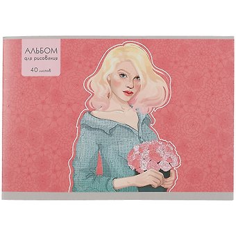 Альбом для рисования Listoff, Красивая девушка, А4, 40 листов, на скрепке