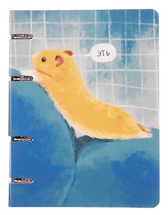 Тетрадь 100л кл. Hamster на кольцах, мел.картон, твин-лак, квадр.корешок, скругл.углы