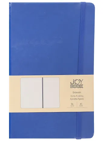 Книга для записей А5 96л кл. Joy Book. Синее озеро иск.кожа, тонир.блок, скругл.углы, ляссе, резинка, карман на задн.форзаце