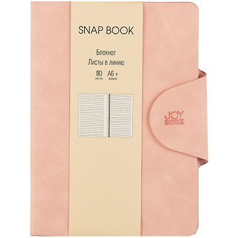 Записная книжка А6 80л лин. "Snap book. No 1" иск.кожа, интегр.переплет, клапан, термотиснение, ляссе, инд.уп.