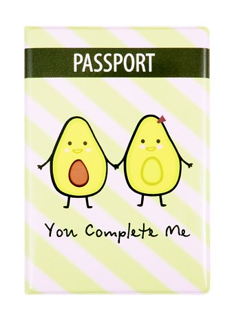 Обложка для паспорта Авокадо You complete me (ПВХ бокс) (ОП2020-234)