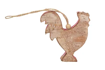 Заготовка деревянная петушок с корой и розовым краем 9*10 см (14-00278-ZG-14864-2)