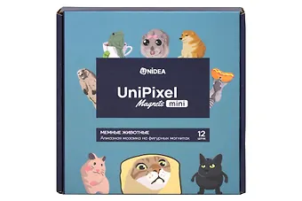 UniPixel Magnet mini Алмазная мозаика на фигурных магнитах Мемные животные (12 шт.)