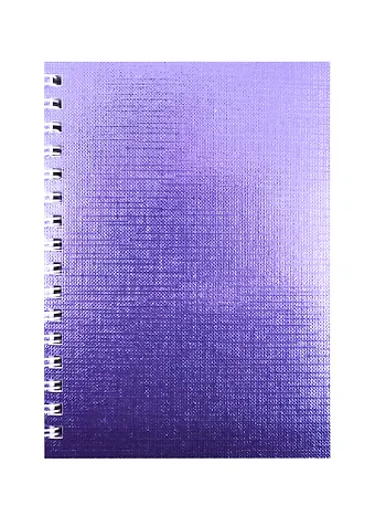 Записная книжка А6 80л кл. METALLIC обл. фиолет.бумвинил, гребень