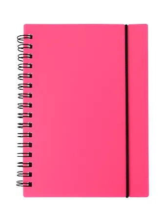 Записная книжка А6 80л кл. Favorite Color. Neon Pink спираль, пласт.обл., резинка