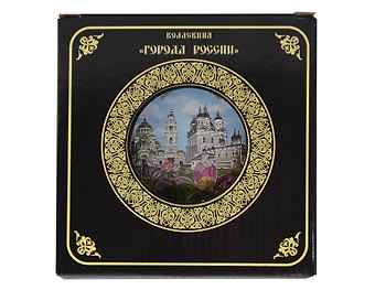 Тарелка декоративная Кремль,Коллаж (фарфор) (15см) (Астрахань) (15BL-82K3)