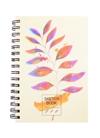 Скетчбук А5 100л "SKETСHBOOK. Гербарий" белый офсет, 100г/м2, евроспираль