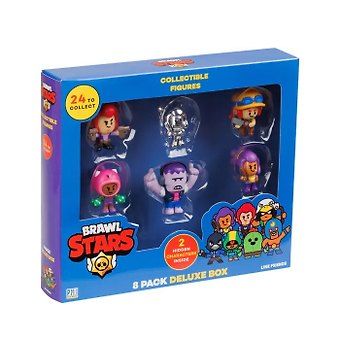 Набор коллекционных фигурок Brawl Stars, 8 шт., 2 редких героя: Кроу и Амбер, (5см), (BRW2070C)