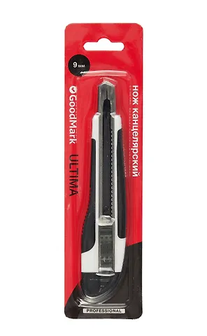 Нож канцелярский 9мм Ultima блистер, GoodMark