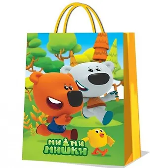 Пакет подарочный Веселый праздник Ми-ми-мишки, 33x46x20 см