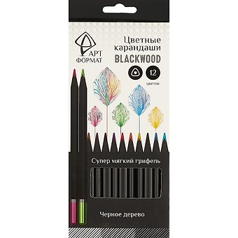 Карандаши цветные Арт Формат, Blackwood, 12 цветов