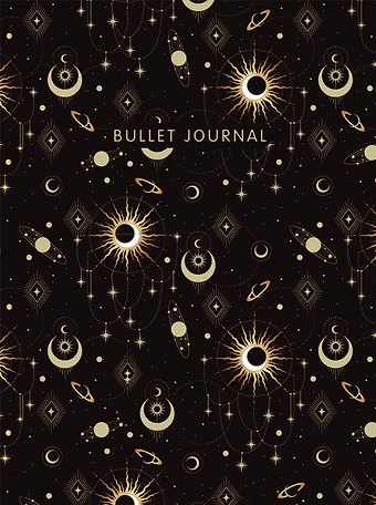 Книга для записей А5 160 страниц тчк. Bullet Journal (эзотерический темный) с наклейками