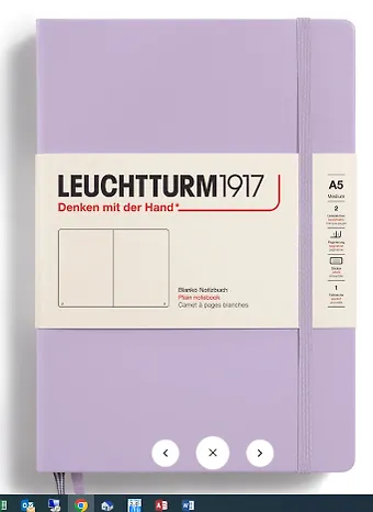 Книга для записей A5, 125 листов, нелинованная Smooth Colours, твердая обложка, цвет сиреневая, Leuchtturm1917