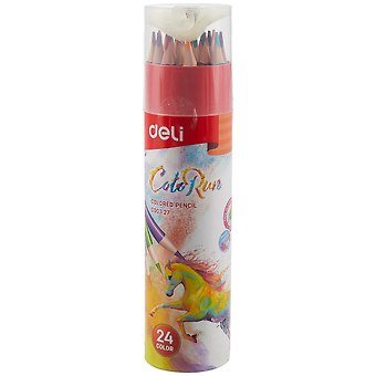 Карандаши цветные Deli, Color Run, 24 цвета с точилкой